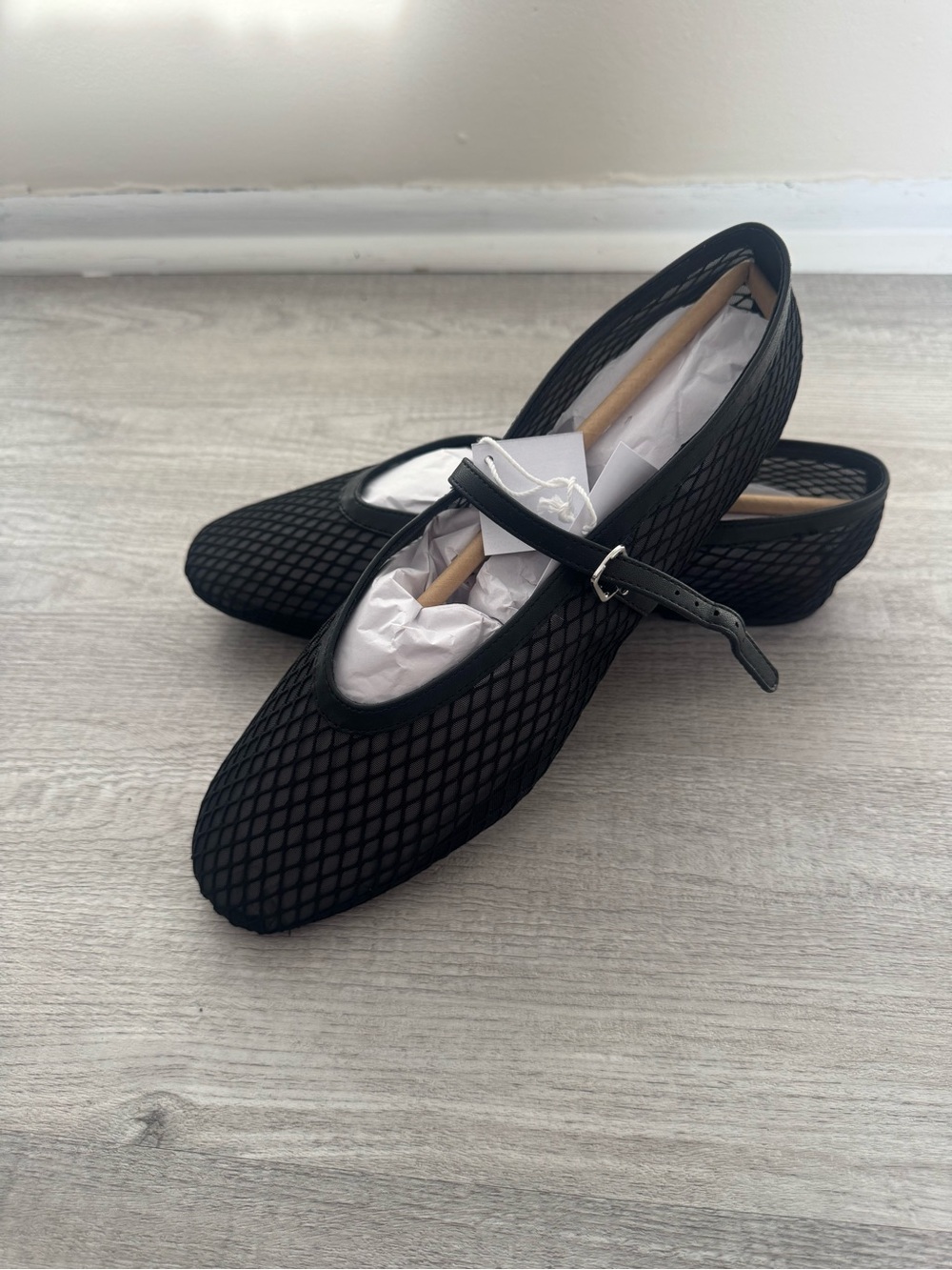 American Eagle Outfitters Black Mesh Mary Jane Flats